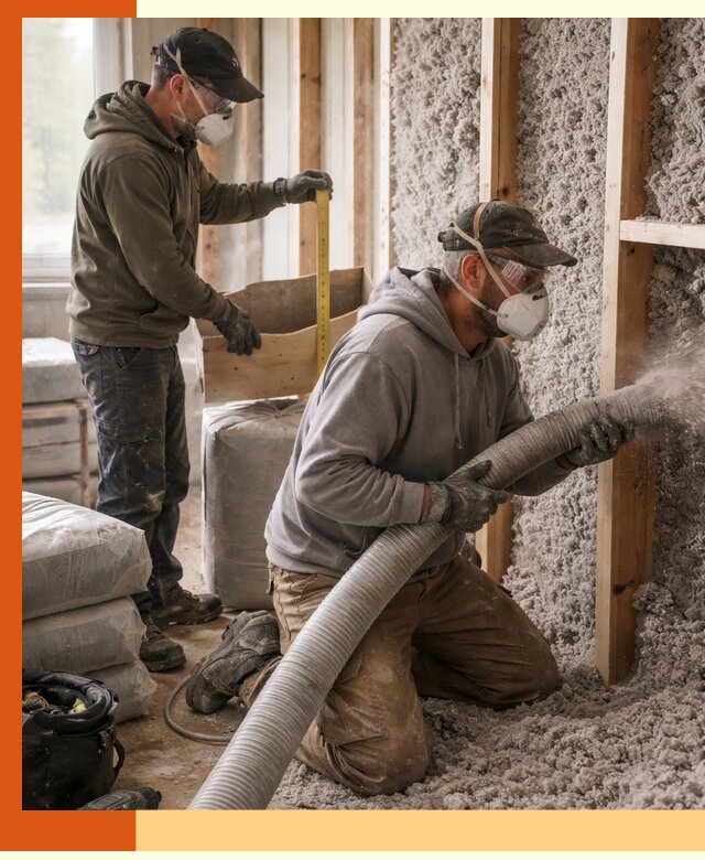 Утепление таунхауса эковатой в Пскове для максимально теплых стен