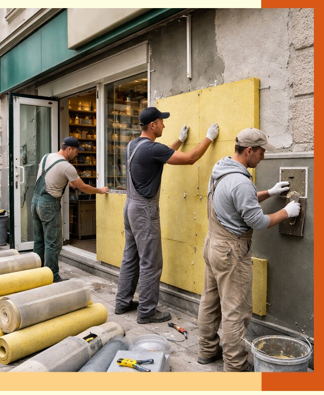 Утепление магазина в Пскове от 4568 руб/м2 — цена, стены и снаружи | ТепломастерПск