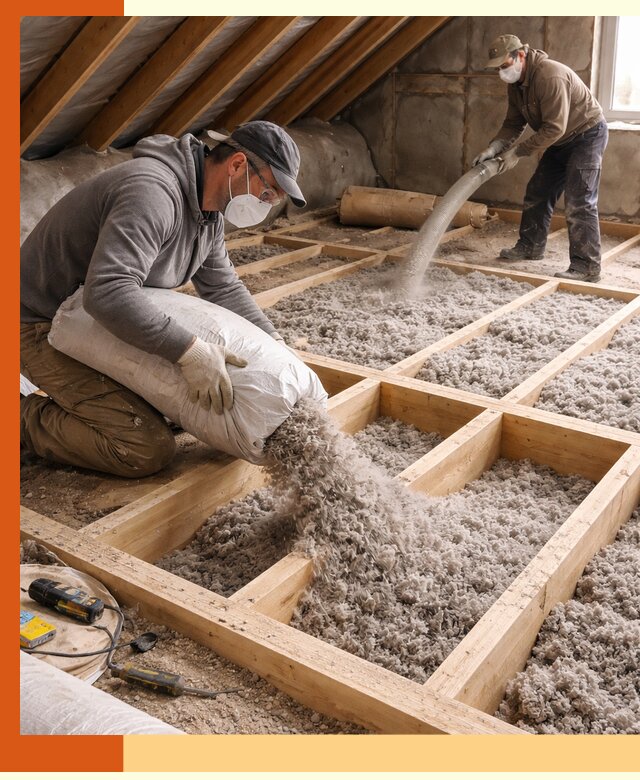 Заполнение полостей чердачного перекрытия в Пскове качественно и надёжно